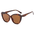 Retro Übergroße Cat-Eye Sonnenbrille mit Schildpatt-Rahmen und braunen Gläsern - Schildpatt Rahmen Tee Linsen
