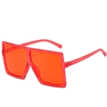 Oversized square frame sunglasses in matte orange-red plastic with tinted lenses - Ready Stock / Regular (Inc. 13% VAT) Matte Red Frame with Red Lenses