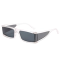 Lunettes de soleil rétro carrées avec monture transparente et verres gris foncé - Monture Transparente Verres Gris