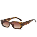 Fashionable tortoise shell square frame sunglasses with brown gradient lenses - Leopard Frame Gradient Brown Lens