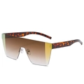 Lunettes de soleil oversize à monture écaille et verres dégradés marron élégants - Monture Léopard / Verres Thé