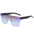 Lunettes de soleil oversize sans monture avec dégradé violet-bleu et branches noires - Monture Noir Violet Verres Gris