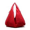 Minimalistische rode hobo-schoudertas met grote capaciteit en trekkoord aan de zijkant - Rood