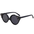Schwarze Cat-Eye-Sonnenbrille mit Glitzer-Ecken und goldener Stern-Verzierung - Schwarz
