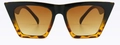 Cat eye sunglasses featuring a classic black frame with tortoiseshell bottom and brown lenses - Black & Tortoise Frame Tea Lens