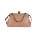 Sac bandoulière rose à motif pierre avec fermoir métallique et bandoulière chaîne - Rose