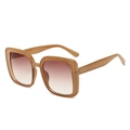 Classic oversized square sunglasses with brown gradient lenses and gold glitter frames - Ready Stock / Standard (Incl. 13% Tax) Champagne Frame / Tea Lenses