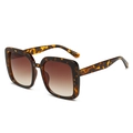 Lunettes de soleil carrées oversize avec monture écaille et verres dégradés marron - Monture Léopard / Verres Thé