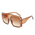 Fashionable oversized square sunglasses with thick transparent tea brown frames and gradient lenses - Tea Frame Tea Lens