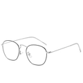 Blaulichtfilter-Brille aus Metall mit schwarz-silbernem Rahmen in Retro-Polygon-Optik - Silber & Schwarz