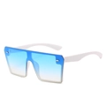 Modern rimless square sunglasses with white frame and blue gradient lenses for fashion - Ready Stock / Standard (incl. 13% VAT) White Frame Gradient Blue Lens