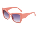 Pink oversized cat-eye sunglasses with purple gradient lenses for women - Pink Frame Grey Lens
