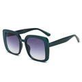 Lunettes de soleil carrées vert translucide avec verres dégradés violets pour femmes - Monture Verte Verres Gris