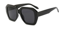 Occhiali da sole oversize esagonali con montatura nera e lenti grigio scuro - Montatura Nera Tutto Grigio