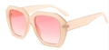 Occhiali da sole geometrici oversize con montatura pesca traslucida e lenti rosa sfumate - Montatura Rosa / Lenti Rosa