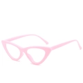 Lunettes œil de chat roses élégantes en plastique brillant avec vue latérale à 45 degrés - Rose