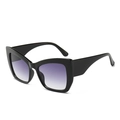Cat eye sunglasses with thick black frame and purple gradient lenses for women - Black Frame Gradient Grey Lenses