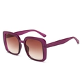 Classic square oversized sunglasses with purple translucent frame and brown gradient lenses - Ready Stock / Standard (Incl. 13% VAT) Purple Frame Tea Lenses