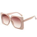 Fashionable oversized square sunglasses with translucent nude frame and brown gradient lenses - Off-white Frame Double Tea Lens