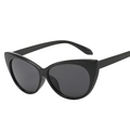 Lunettes de soleil œil de chat surdimensionnées noires avec verres gris foncé brillants - Monture Noire Gris Complet
