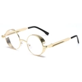 Classic steampunk round glasses with gold metal frame and clear lenses for men and women - Gold Frame Clear Lens