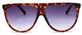 Lunettes de soleil écailles à dessus plat avec monture large et verres dégradés - Monture Écaille Verres Dégradés Gris