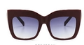 Chique vierkante oversized zonnebril met bordeauxrood montuur en blauwe verloopglazen - Jujube Rood Frame Grijze Glazen