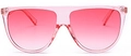 Lunettes de soleil oversize tendance avec monture rose transparente et verres dégradés - Monture Rose Verres Roses