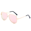 Κλασικά γυαλιά ηλίου aviator με χρυσό μεταλλικό σκελετό και ανοιχτό ροζ φακούς - Χρυσό Πλαίσιο Ροζ Φακοί
