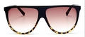 Lunettes de soleil à dessus plat avec monture noire et écaille et verres dégradés - Monture Noir Écaille Verres Thé Dégradé