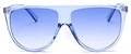 Lunettes de soleil oversize avec monture bleu clair transparent et verres dégradés - Monture Bleue / Verres Bleus
