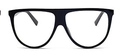 Lunettes oversize noires classiques à dessus plat avec verres transparents pour la mode - En stock / Régulier (incl. 13 % TVA) monture noire et verres sans correction