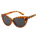 Lunettes de soleil rétro œil de chat avec monture écaille et verres gris foncé - Monture Léopard Verres Gris