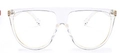 Monture de lunettes carrées transparentes surdimensionnées avec design minimaliste - En stock / Standard monture transparente verres clairs (TVA 13 % incluse)