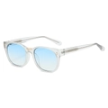 Lunettes de soleil vintage avec monture mate transparente et verres dégradés bleus - Standard / Standard - Monture transparente avec verres bleus