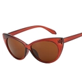 Lunettes de soleil œil de chat monture marron rouge et verres foncés - Monture Thé Verres Thé