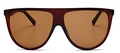 Lunettes de soleil aviateur oversize à dessus plat avec verres marron foncé et monture bordeaux - En stock / Standard (TVA 13 % incluse) monture thé foncé, verres thé