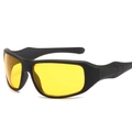 Outdoor cycling sports sunglasses with matte black frame and yellow night vision lenses - Yellow Frame Night Vision Yellow