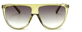 Lunettes de soleil carrées flat top avec monture jaune translucide et verres dégradés - En stock / Standard - Monture verte et verres gris