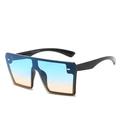 Flat top rimless sunglasses with blue to orange gradient lenses and black frames - Ready Stock / Regular (Incl. 13% VAT) Black Frame Blue and Pink Gradient