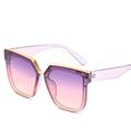 Lunettes de soleil carrées avec verres dégradés violets et barre en métal doré - En stock / Standard (TVA 13 % incluse) monture transparente, verres violets