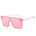 Pink transparent frameless oversized square sunglasses with a trendy gradient look - Ready Stock / Regular (Incl. 13% VAT) Pink Frame Pink Lenses
