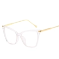 Stylische Cat-Eye Brille mit transparentem Rahmen und goldenen Metallbügeln für Damen - Standard (inkl. 13% MwSt.) Transparentes Gestell
