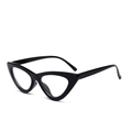 Classic black cat-eye glasses with glossy frames and clear lenses for stylish women - Black Frame