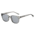 Lunettes de soleil rétro vintage avec monture gris clair transparente et verres gris - Standard / Standard (TVA de 13 % incluse) monture gris transparent et verres gris