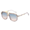 Luxury aviator sunglasses with gradient lenses and transparent purple frames in gold metal - Purple Transparent Frame Green Pink Gradient Lens