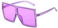Übergroße quadratische lila transparente Sonnenbrille mit modischem Einteilungsglas - Glänzend Lilaner Rahmen Lila Gläser