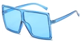 Übergroße quadratische Sonnenbrille in Transparent Blau mit modischem Monoblock-Rahmen - Glänzend Durchsichtig Blauer Rahmen Blaue Gläser