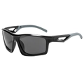 Gafas de sol deportivas polarizadas con montura negra brillante y gomas grises - Montura Negro Brillante Lentes Grises