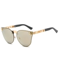 Occhiali da sole gotici oro con decorazione a teschio e aste con rilievi moda - Taglia unica / Montatura Oro Lente Specchiata Oro
